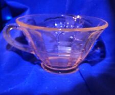 Vintage Bamboo Optic Smooth Pink Depression Glass Tea cup picture