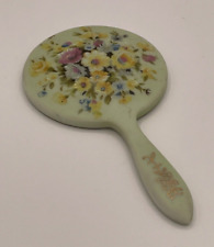 Vintage Handheld Mirror, Lefton China, Hand Painted, Floral picture