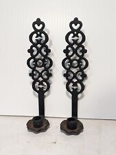Vintage Robert Emig Cast Iron Candle Wall Sconces Pair -  picture