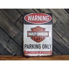 Warning, Harley Davidson Parking Only Sign - 8in x 12in picture