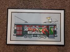 Vintage New Orleans Streetcar Picture Framed Signed Numbered picture