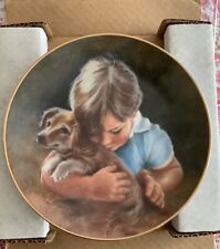 1985 Goebel First Puppy Porcelain Plate Little Hug Series by Marian Flahavin picture