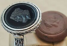  Intaglio Silver Onix Seal Ring Roman Style Handmade Vintage Antique Look picture