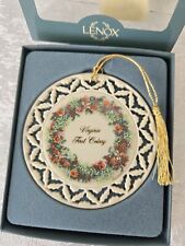 Vintage Lenox Christmas Ornament Virginia First Colony 1997 Wreaths of Colonies  picture