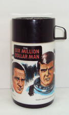 1974 Aladdin “The Six Million Dollar Man” Thermos Only with Black Cup & Lid picture