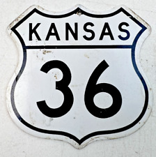 Vintage Circa 1970s Miniature Kansas Hwy 36 Metal Sign - 4