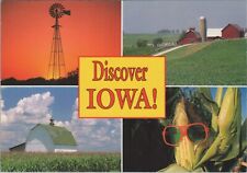 Discover Iowa Multi View Windmill Barn Cool Corn Farm Land Postcard picture