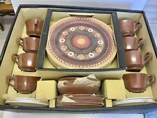 Vintage 1970s Melamine Complete Dinner Ware Set Over 40 Pieces New In Box picture