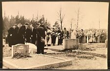 Real Photo RPPC~Funeral Scene People with Flowers Watch As Body Put In Grave picture