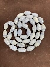 Natural 11.4x20.3 mm Blue Lace Agate 37 Bead Necklace picture