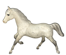 *POOR Vintage Traditional Breyer Molding USA White Alabaster Prancing Horse Mare picture
