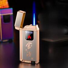 Electric Touch Butane Gas Lighter Metal Outdoor Windproof Blue Flame Torch Jet picture