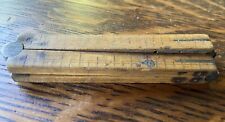 Vintage 12 Inch Wood & Brass Folding Antique Ruler Unbranded Carpenter Tool picture
