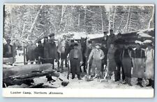 c1910's Men with Axe Lumber Camp Northern Minnesota MN Antique Unposted Postcard picture