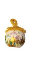 Vintage Japanese Clay Bell Floral Ball Christmas Ornaments Handpainted picture