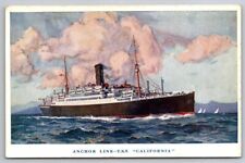 Anchor Line TSS Steamer California Postcard Ships picture