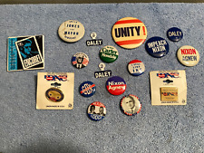 VINTAGE DEMOCRATIC NATIONAL CONVENTION NIXON DALEY POLITICAL PINS & BUTTONS LOT picture