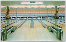 Postcard CT Hamden Connecticut Johnsons Bowling Academy Lanes 1950s P8A picture