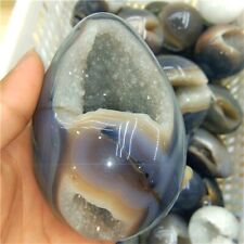 300-400g High Quality Agate Geode Cluster Eggs Crystal Gemstone Sphere Healing picture