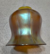Lustre Art Iridescent Art Glass Shade in Fabulous Condition 2 1/4 fitter picture