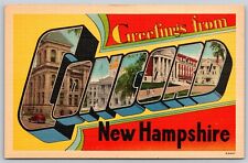 Postcard Greetings from Concord NH large letter linen O126 picture