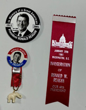 RONALD REAGAN FOR PRESIDENT  VINTAGE RARE POLITICAL PINBACK/BUTTON LOT/NEW/MINT picture