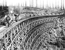 1918 Logging Railroad Trestle Washington Vintage Old Photo 8.5