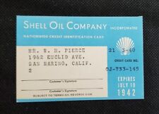 Very RARE Original Antique Vintage SHELL CREDIT CARD Expires July 1942  picture