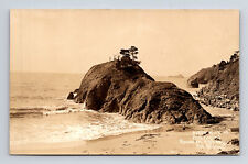 RPPC Battle Rock Beach Roosevelt Highway Port Orford Oregon OR Postcard picture