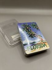 Vintage Souvenir Of Florida Playing Cards Palm Tree Design Crafts Play Clear Box picture
