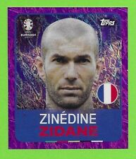 TOPPS Euro 2024 - LEG 8 Zinedine Zidane - PURPLE / Purple Glitter Rare Sticker picture