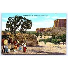 Native American Indian Family Navajo Reservation Linen Kropp VTG Postcard 00466 picture