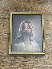 Mid Century Vintage Warner Sallman’s Head of Christ Lithograph Signed Gold Frame picture