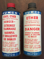 HUMCO LABORATORY ETHYL ETHER ONE PINT STARTING FLUID CANS - 2 VERSIONS - TEX-ARK picture