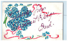1908 Greetings from Chestnut Ridge Indiana IN Posted Flower & Glitter Postcard picture