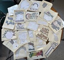 Lot of 150 Vintage 1970s 80s Iron On Heat Transfers Glitter Raunchy Cute Funny picture
