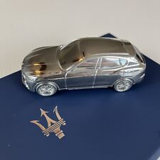Maserati Levante Set Silver Tone Car Paper Weight Gift Box and Charm Collectible picture