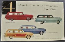1954 Ford Station Wagon Brochure Folder Ranch Squire Original 54 Not a Reprint picture