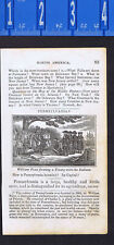 William Penn, Treaty with Indians, Pennsylvania  -1835 Olney Woodcut picture