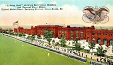 C.1910s Fort Great Lakes, IL. WW1 Era US Naval Training Station. Patriotic. Army picture