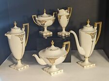 Rare Art Deco American Belleek Lenox Hand Painted Gold Porcelain Tea Service picture