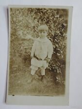 RPPC Postcard Boy Standing By Bush Vintage Antique Old #4676 picture