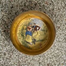 Vtg Osborne Studio Victorian Renaissance 24k Gold -Vanity Trinket Bowl Dish 1082 picture