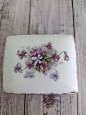 Vintage hand painted by FERN wild violets trinket jewelry box   picture
