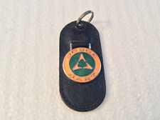 Vintage Leather Car Keychain Vintage Key Ring Key Fob Dodge Dart Gr/Orange NOS picture