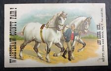 RARE C 1900 Ann Arbor Michigan Litho Trade card Washtenaw County Fair 2 Horses picture
