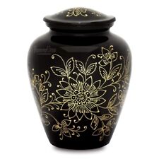 Cremation Urn for Adult Human Ashes Handcrafted Hand Painted Includes Velvet Bag picture