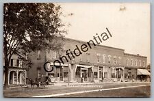 Real Photo Rich & Hunter Block Storefronts & Wagon At Cato NY New York H397 picture