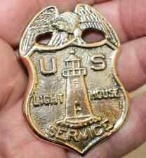 NEW BRASS US LIGHTHOUSE SERVICE BADGE VINTAGE STYLE REPRODUCTION picture