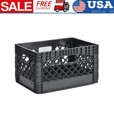 24QT Plastic Heavy-Duty Milk Crate Stackable Versatile Storage Basket Indoor US picture